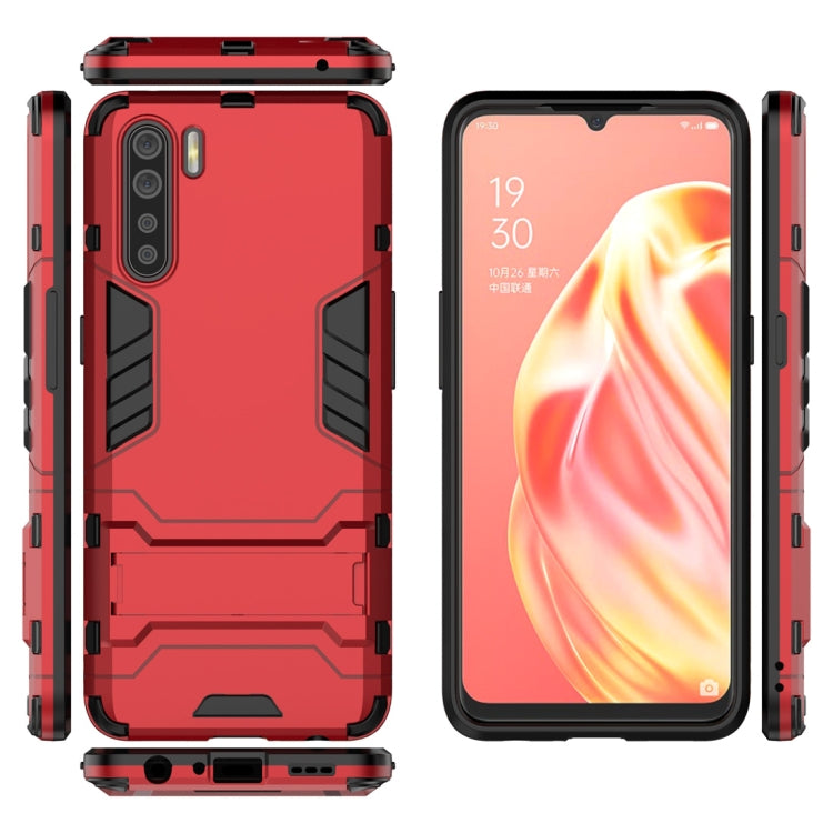 For OPPO A91 PC + TPU Shockproof Protective Case with Holder