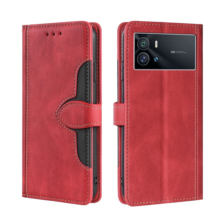 For vivo iQOO 9 Stitching Skin Feel Magnetic Buckle Horizontal Flip PU Leather Case