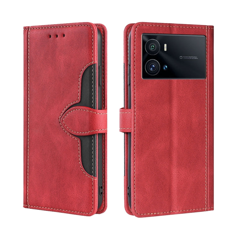 For vivo iQOO 9 Pro 5G Stitching Skin Feel Magnetic Buckle Horizontal Flip PU Leather Case