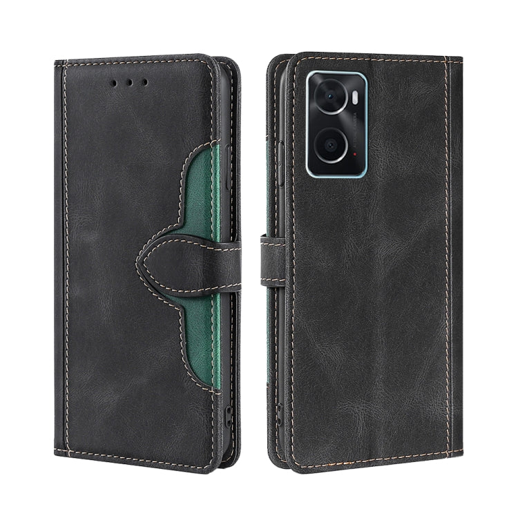 For OPPO A36/A76 Global Stitching Skin Feel Magnetic Buckle Horizontal Flip PU Leather Case