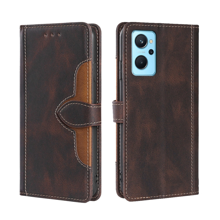 For OPPO Realme 9i/A36 4G/A96 4G/K10 4G/A76 4G Stitching Skin Feel Magnetic Buckle Horizontal Flip PU Leather Case