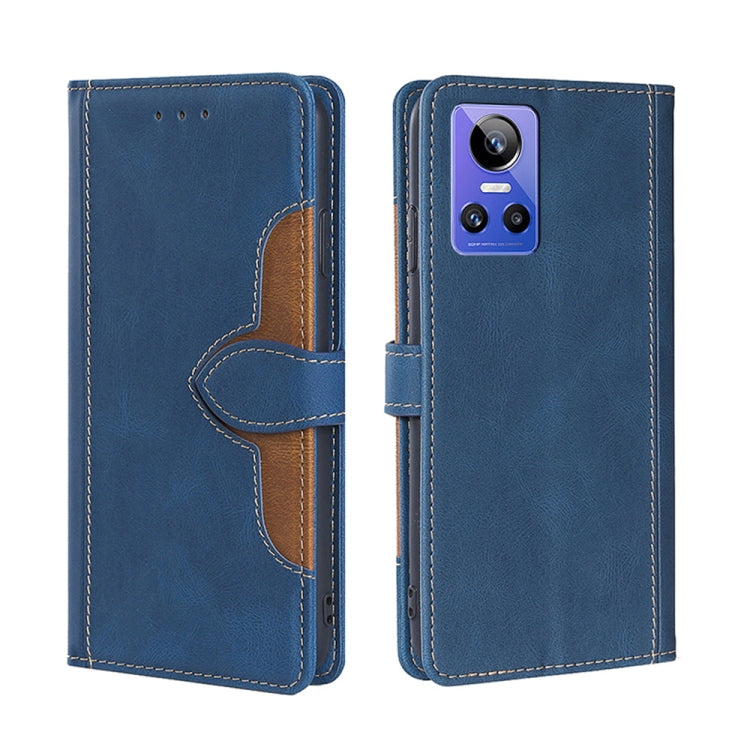 For OPPO Realme GT Neo3 Stitching Skin Feel Magnetic Buckle Horizontal Flip PU Leather Case