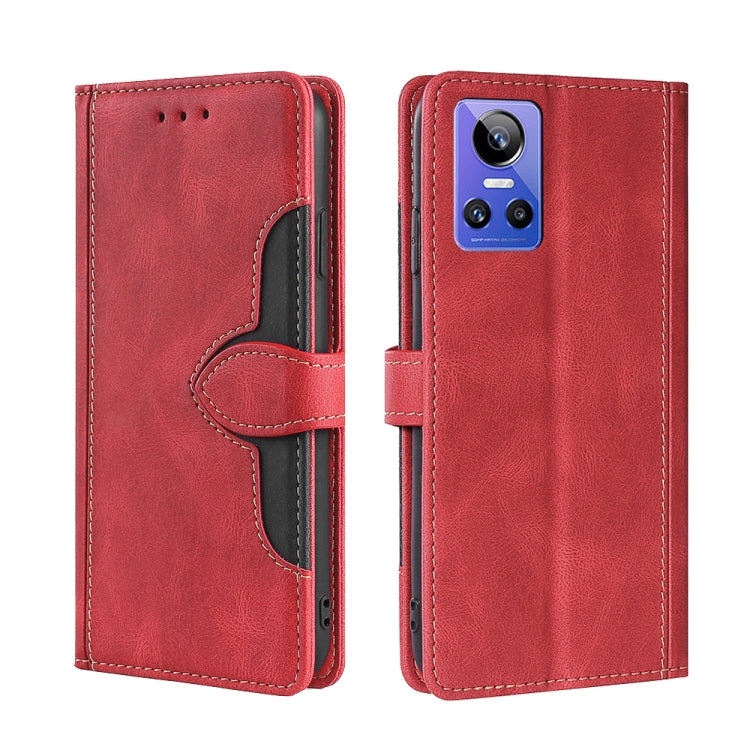 For OPPO Realme GT Neo3 Stitching Skin Feel Magnetic Buckle Horizontal Flip PU Leather Case