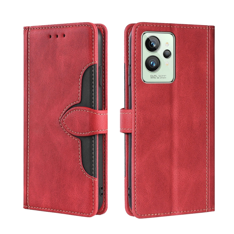 For OPPO Realme GT2 Pro Stitching Skin Feel Magnetic Buckle Horizontal Flip PU Leather Case