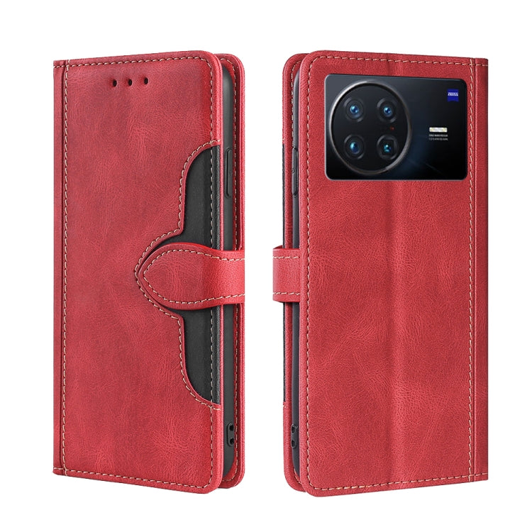For vivo X Note 5G Stitching Skin Feel Magnetic Buckle Horizontal Flip PU Leather Case