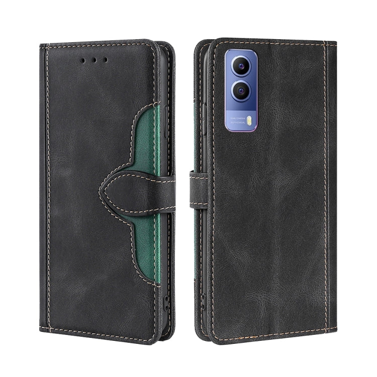 For vivo Y53S 5G/iQOO Z5x/T1X Stitching Skin Feel Magnetic Buckle Horizontal Flip PU Leather Case