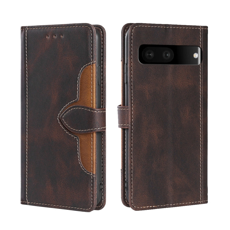 For Google Pixel 7 5G Stitching Skin Feel Magnetic Buckle Horizontal Flip PU Leather Case