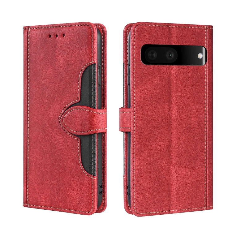 For Google Pixel 7 5G Stitching Skin Feel Magnetic Buckle Horizontal Flip PU Leather Case