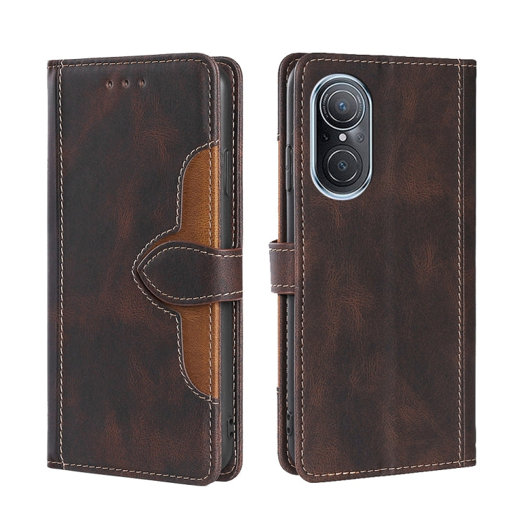 For Huawei Nova 9 SE Stitching Skin Feel Magnetic Buckle Horizontal Flip PU Leather Case