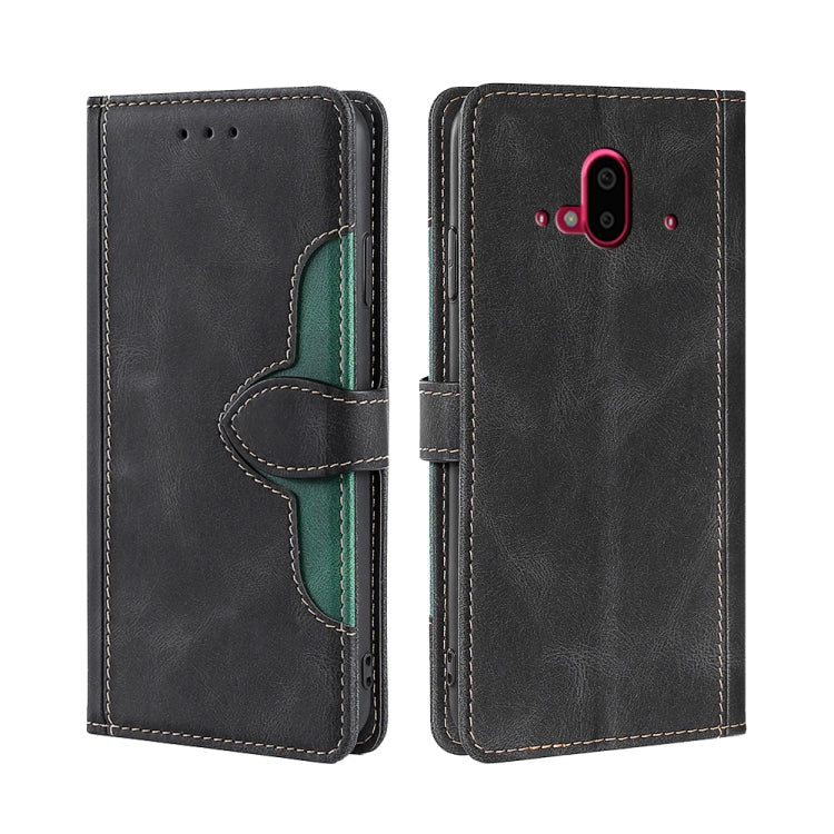For Fujitsu Arrows F-52B Stitching Skin Feel Magnetic Buckle Horizontal Flip PU Leather Case