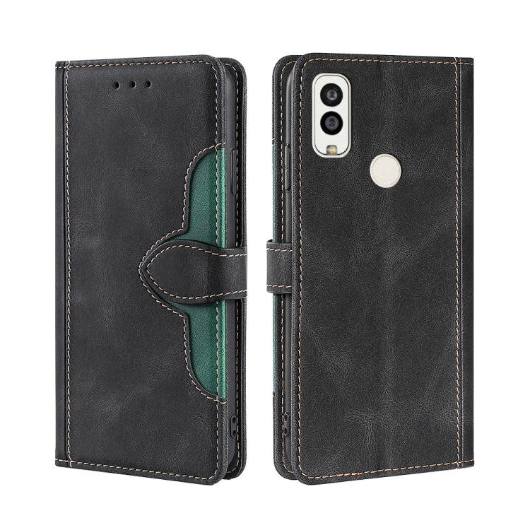 For Kyocera Android One S9/KC S304/Digno Sanga Edition Stitching Skin Feel Magnetic Buckle Horizontal Flip PU Leather Case