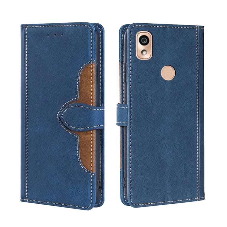 For Kyocera KY-51B Stitching Skin Feel Magnetic Buckle Horizontal Flip PU Leather Case