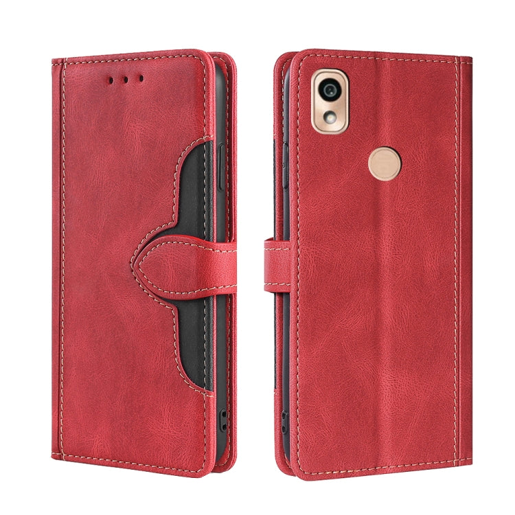 For Kyocera KY-51B Stitching Skin Feel Magnetic Buckle Horizontal Flip PU Leather Case