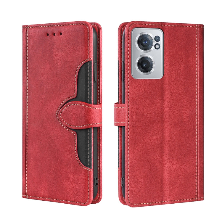 For OnePlus Nord CE 2 5G Stitching Skin Feel Magnetic Buckle Horizontal Flip PU Leather Case