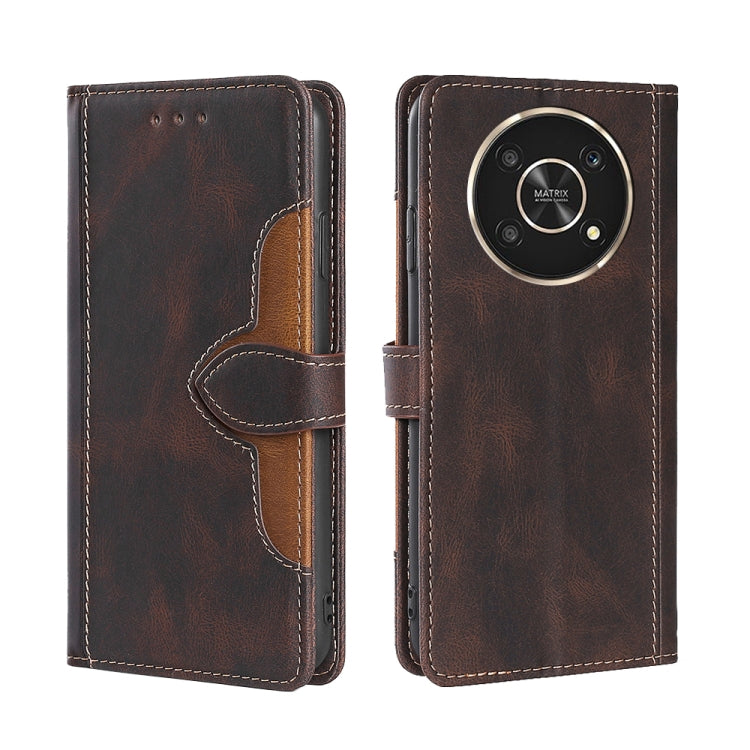 For Honor X30 5G Stitching Skin Feel Magnetic Buckle Horizontal Flip PU Leather Case