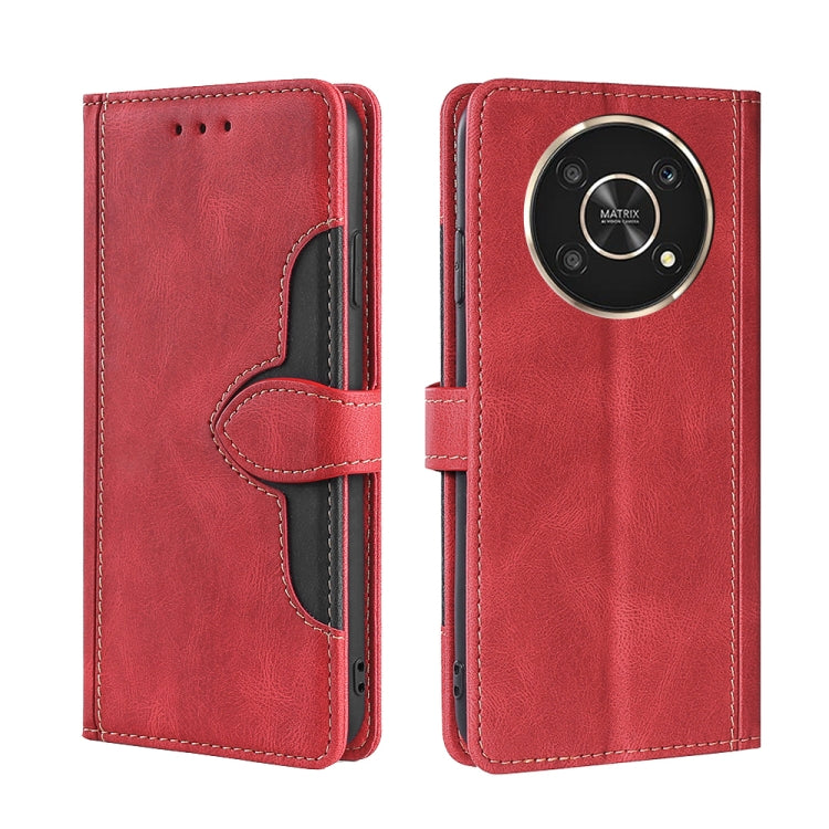 For Honor X30 5G Stitching Skin Feel Magnetic Buckle Horizontal Flip PU Leather Case