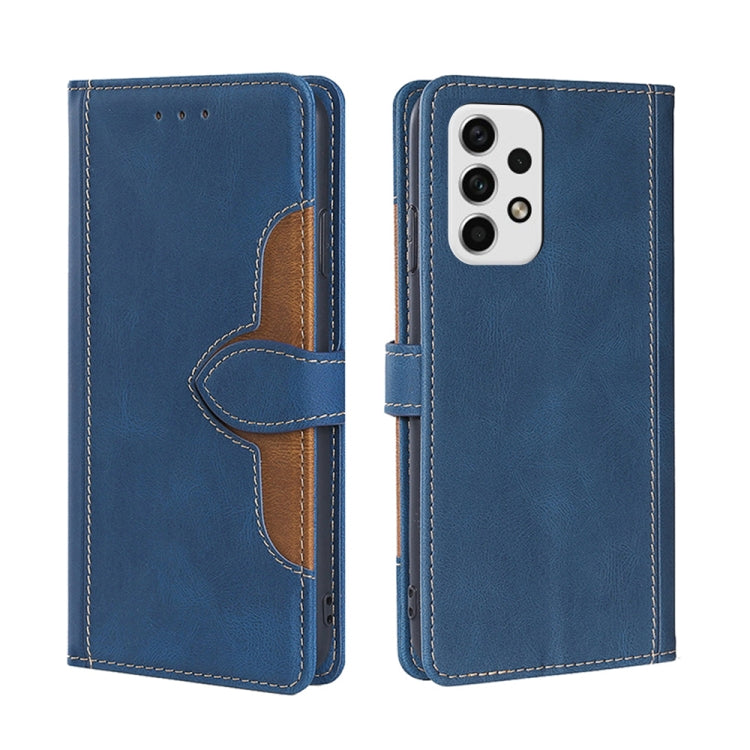 For Samsung Galaxy A23 5G Stitching Skin Feel Magnetic Buckle Horizontal Flip PU Leather Case
