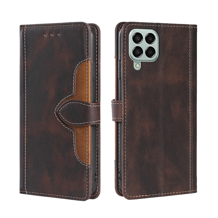 For Samsung Galaxy M33 5G Stitching Skin Feel Magnetic Buckle Horizontal Flip PU Leather Case