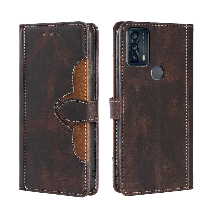 For TCL 20B/6159K Stitching Skin Feel Magnetic Buckle Horizontal Flip PU Leather Case