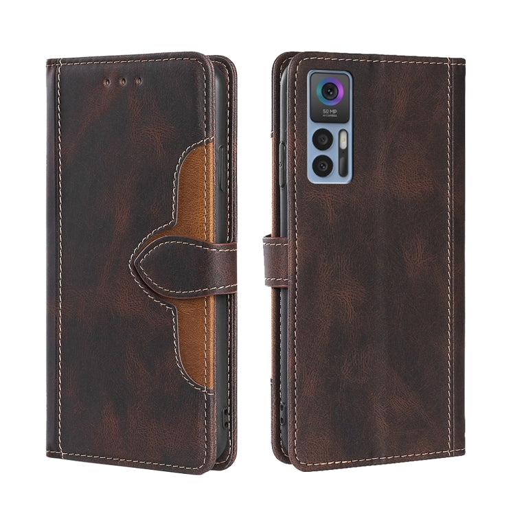 For TCL 30 5G/30+ 5G Stitching Skin Feel Magnetic Buckle Horizontal Flip PU Leather Case