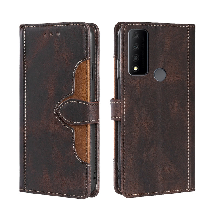 For TCL 30 V 5G/T781S Stitching Skin Feel Magnetic Buckle Horizontal Flip PU Leather Case