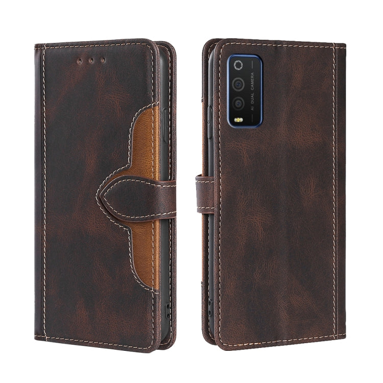 For TCL 205 Stitching Skin Feel Magnetic Buckle Horizontal Flip PU Leather Case