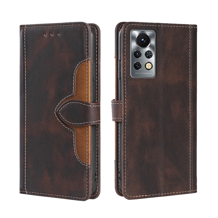 For Infinix Hot 11S/X6812 Stitching Skin Feel Magnetic Buckle Horizontal Flip PU Leather Case