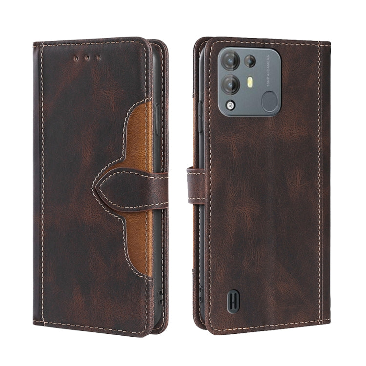 For Blackview A55 Pro Stitching Skin Feel Magnetic Buckle Horizontal Flip PU Leather Case