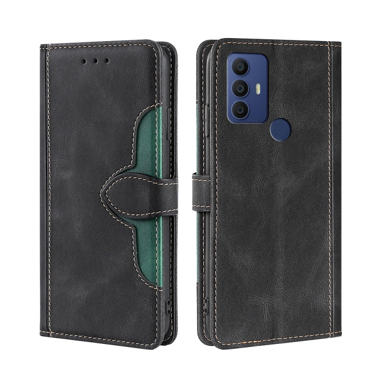For Sharp Aqous V6/V6 Plus Stitching Skin Feel Magnetic Buckle Horizontal Flip PU Leather Case