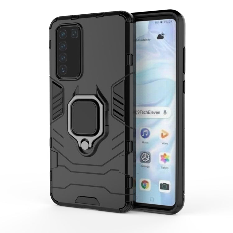 For Huawei P40 PC + TPU Shockproof Protective Case with Magnetic Ring Holder