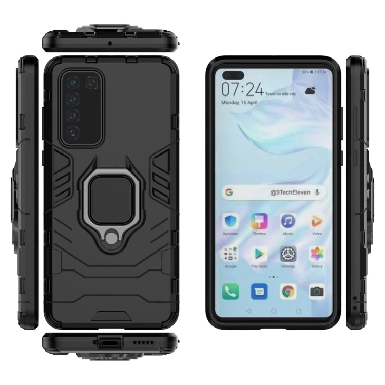 For Huawei P40 PC + TPU Shockproof Protective Case with Magnetic Ring Holder