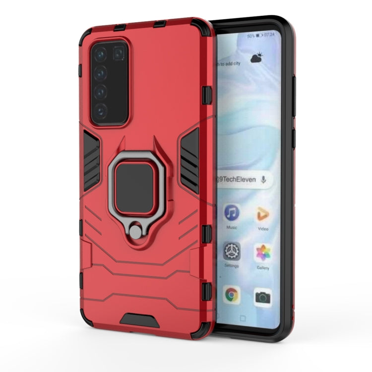 For Huawei P40 PC + TPU Shockproof Protective Case with Magnetic Ring Holder