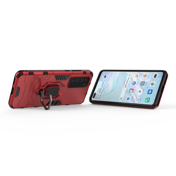 For Huawei P40 PC + TPU Shockproof Protective Case with Magnetic Ring Holder