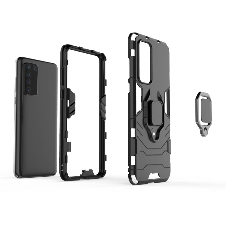For Huawei P40 PC + TPU Shockproof Protective Case with Magnetic Ring Holder