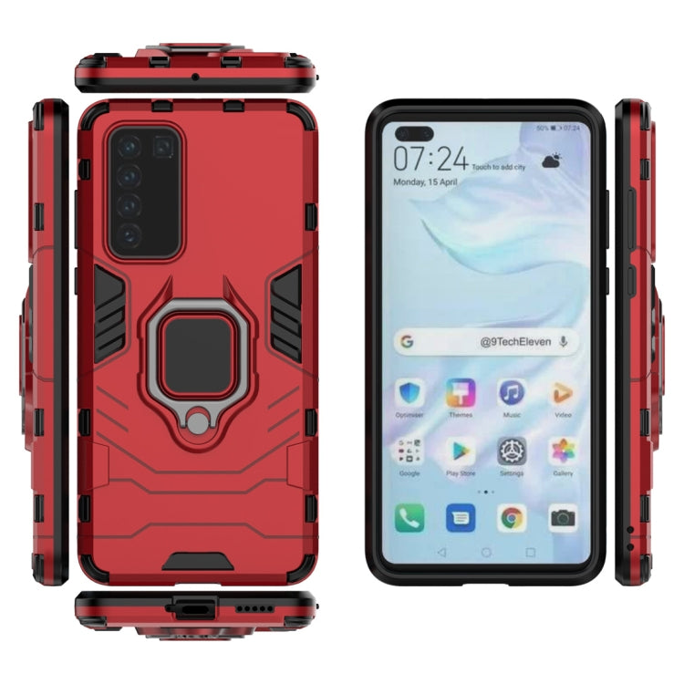For Huawei P40 PC + TPU Shockproof Protective Case with Magnetic Ring Holder