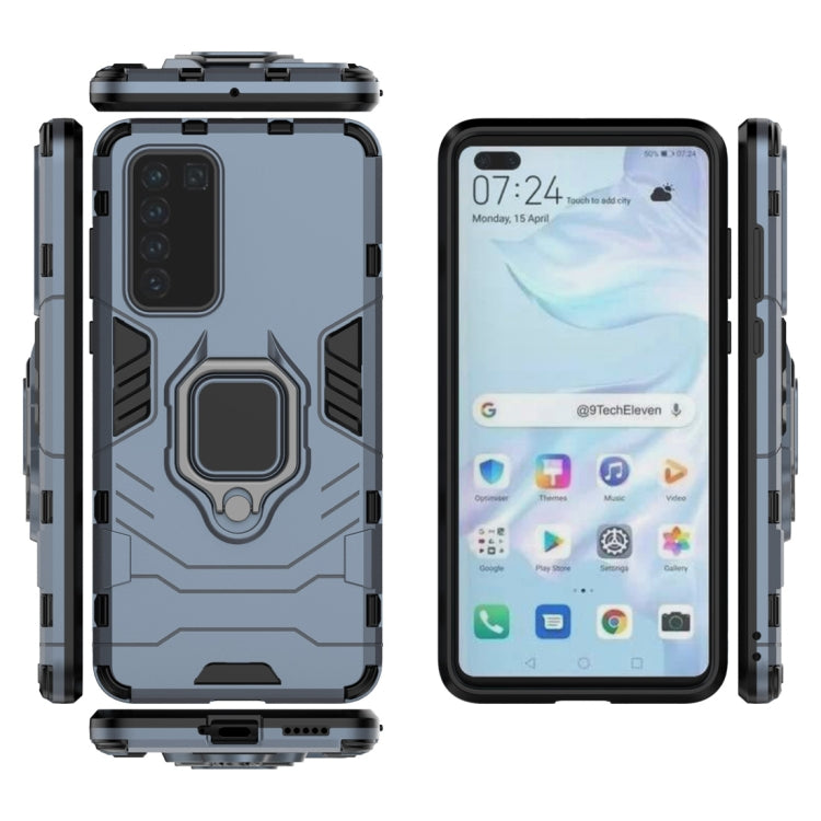 For Huawei P40 PC + TPU Shockproof Protective Case with Magnetic Ring Holder