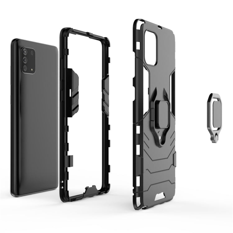 For Galaxy Note 10 Lite / A81 / M60s PC + TPU Shockproof Protective Case with Magnetic Ring Holder
