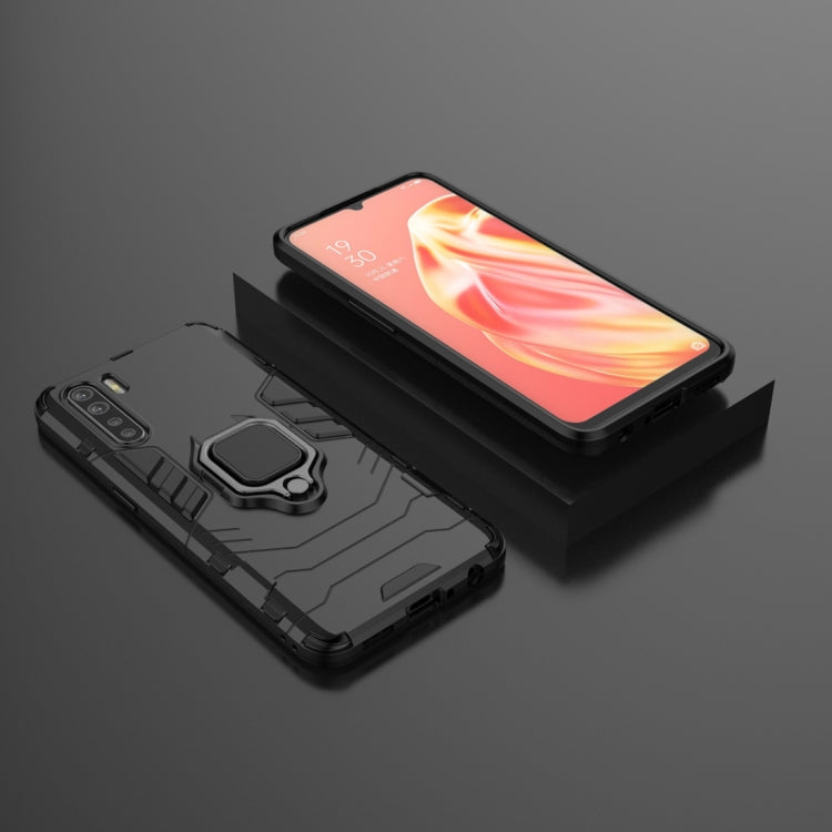 For OPPO A91 PC + TPU Shockproof Protective Case with Magnetic Ring Holder