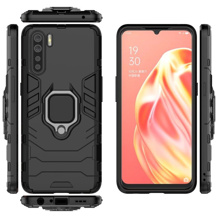 For OPPO A91 PC + TPU Shockproof Protective Case with Magnetic Ring Holder