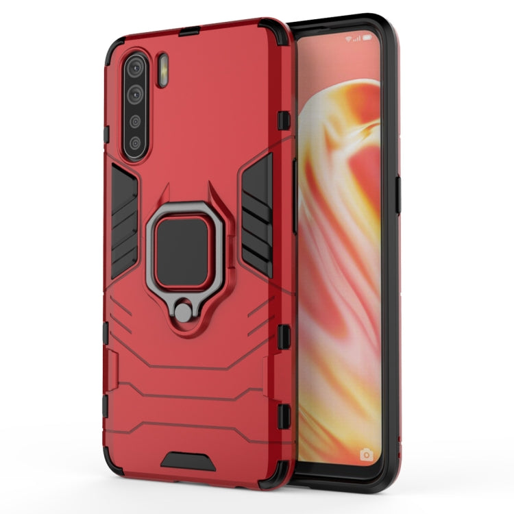 For OPPO A91 PC + TPU Shockproof Protective Case with Magnetic Ring Holder