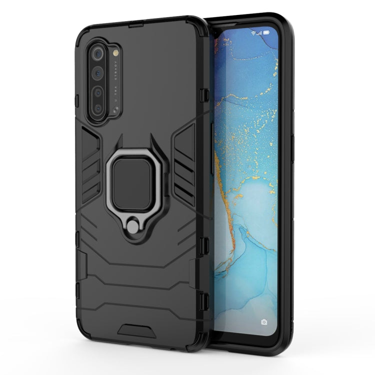 For OPPO Reno3 PC + TPU Shockproof Protective Case with Magnetic Ring Holder