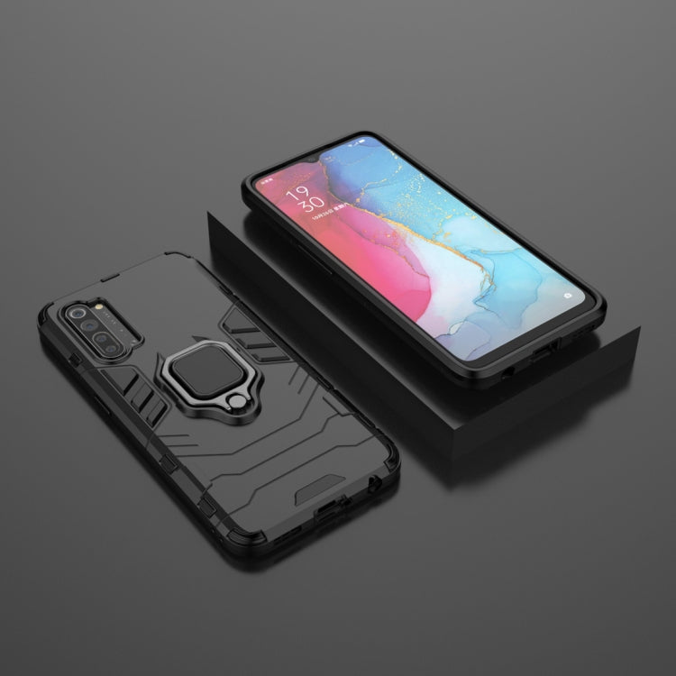 For OPPO Reno3 PC + TPU Shockproof Protective Case with Magnetic Ring Holder