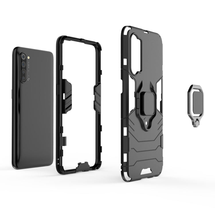 For OPPO Reno3 PC + TPU Shockproof Protective Case with Magnetic Ring Holder