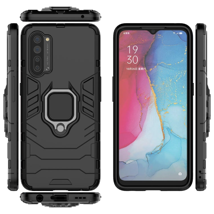 For OPPO Reno3 PC + TPU Shockproof Protective Case with Magnetic Ring Holder