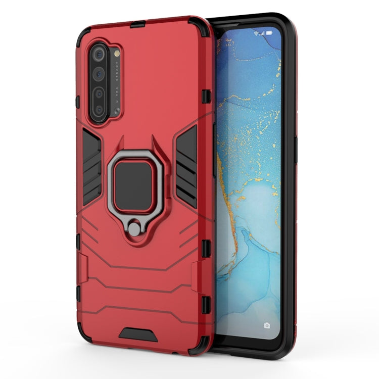 For OPPO Reno3 PC + TPU Shockproof Protective Case with Magnetic Ring Holder