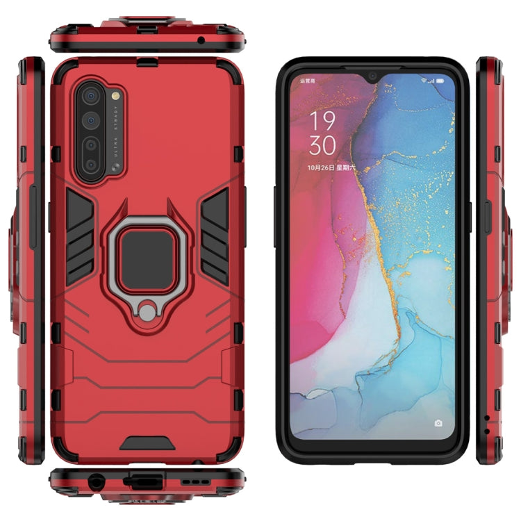 For OPPO Reno3 PC + TPU Shockproof Protective Case with Magnetic Ring Holder