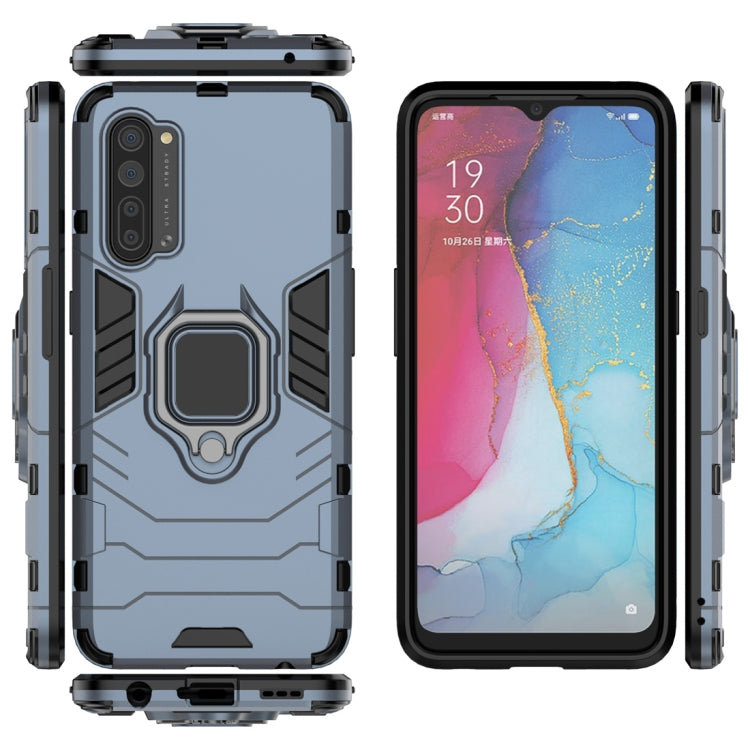 For OPPO Reno3 PC + TPU Shockproof Protective Case with Magnetic Ring Holder