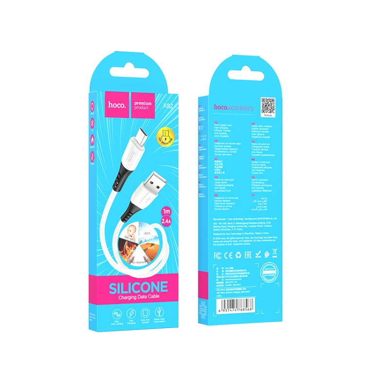 hoco X82 2.4A USB to Micro USB Silicone Charging Data Cable,Length: 1m