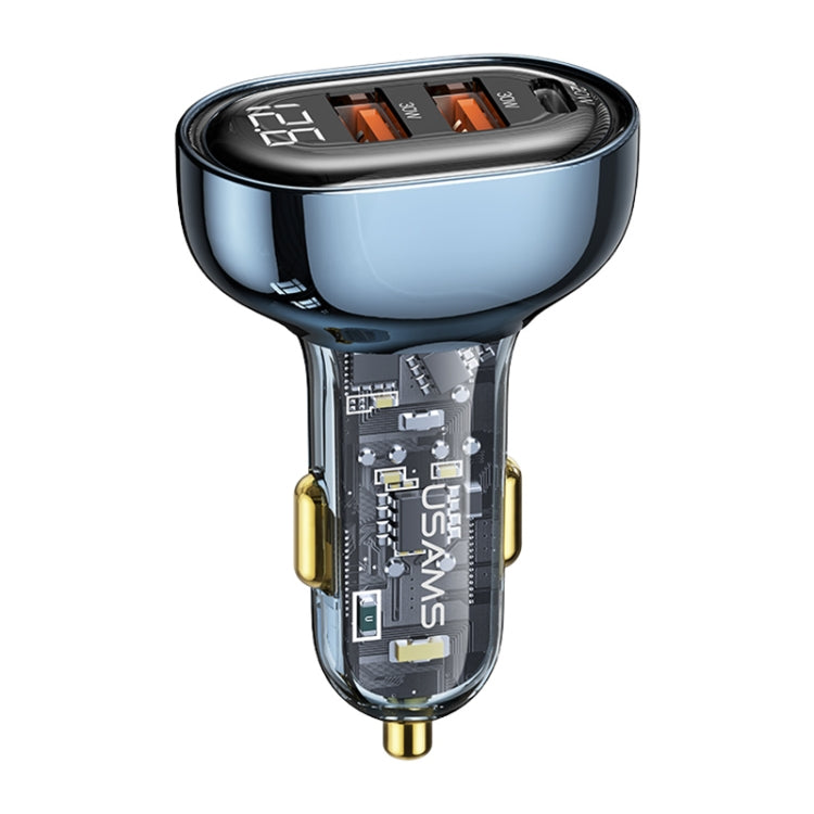 USAMS US-CC159 80W Dual USB + Type-C Digital Display Car Charger
