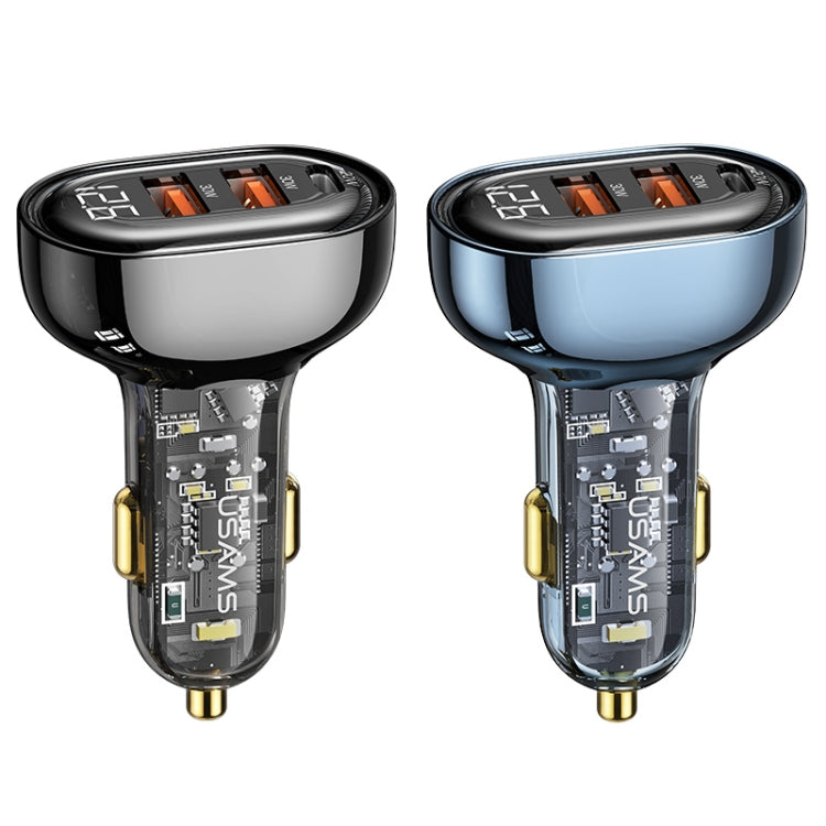 USAMS US-CC159 80W Dual USB + Type-C Digital Display Car Charger